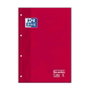 Oxford Recambio de Bloc Tapa Blanda A4+ 80 Hojas Cuadriculado Rojo